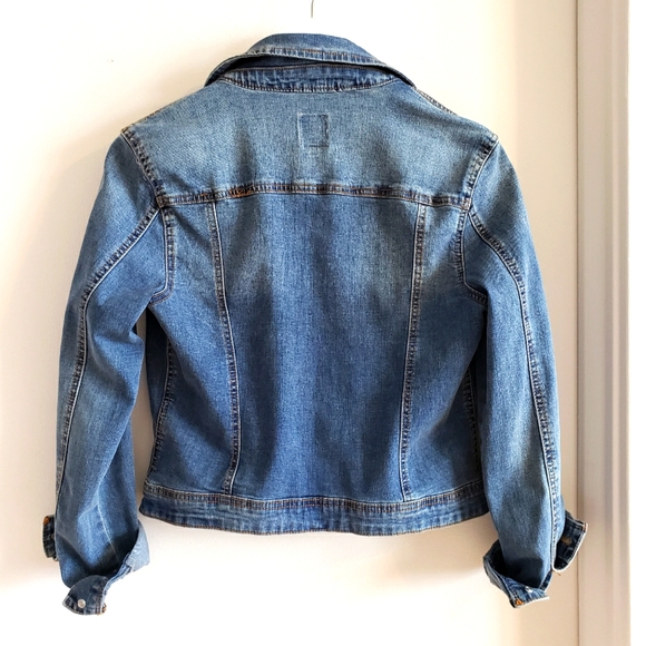 Kensie Jean Jacket Denim Stretch Boho Western Fall Women Small to Medium Size - Picture 2 of 12